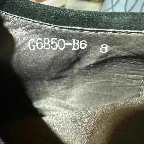 Zota Unique Men's Size 8 Suede Dress Shoes Black Slip-ons Preowned - Picture 5 of 11